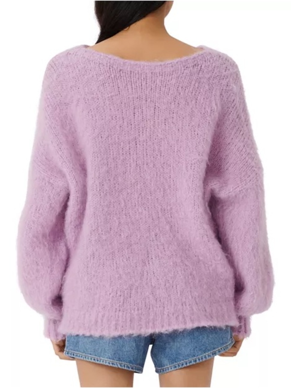 Maje Mignon Oversized Sweater 1 S Lilac Purple Cozy Knit Soft Relaxed Slouchy - Picture 3 of 16